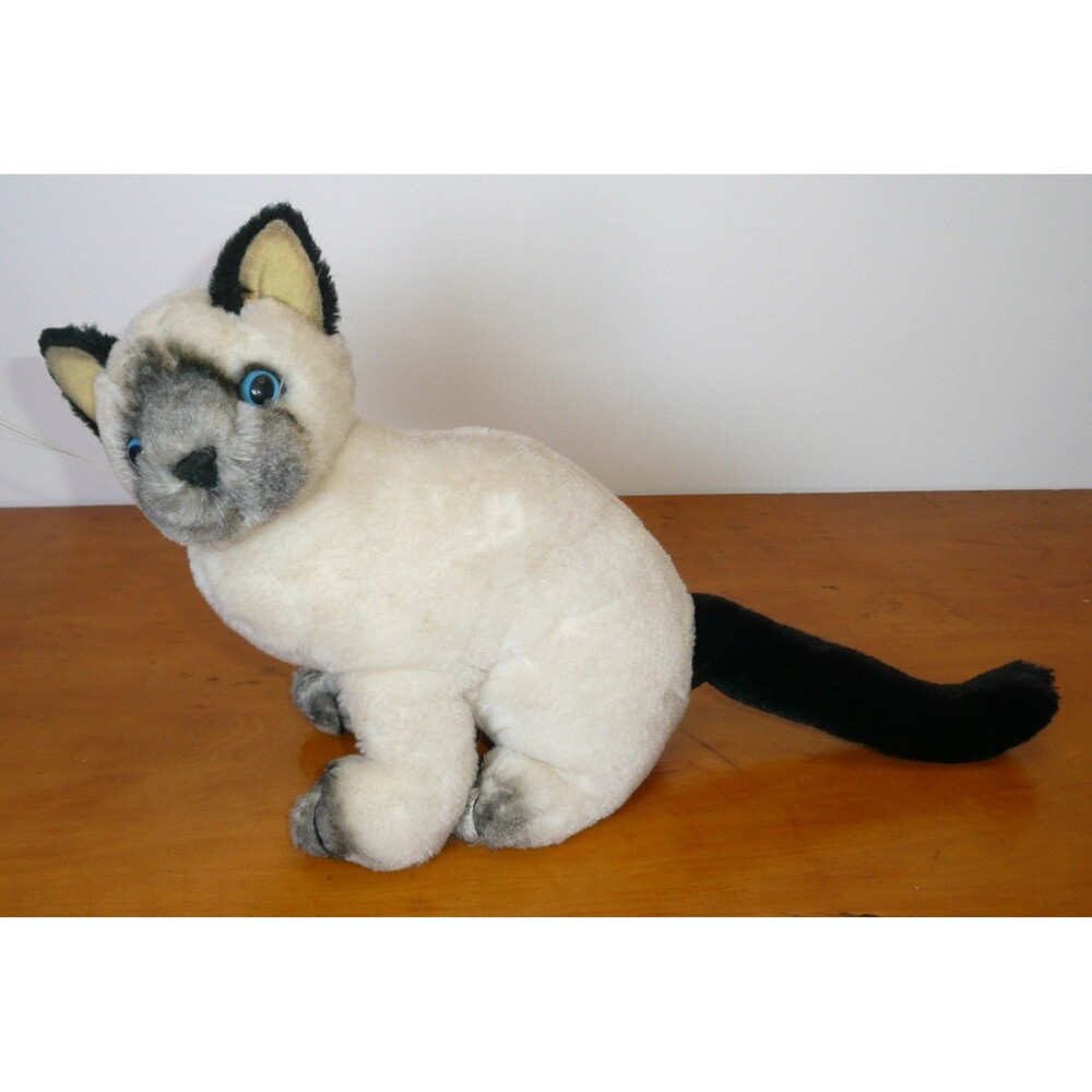 Russ Vintage Yomiko Classic Siamese Cat Blue Eye Cream Plush Stuffed Animal 10in